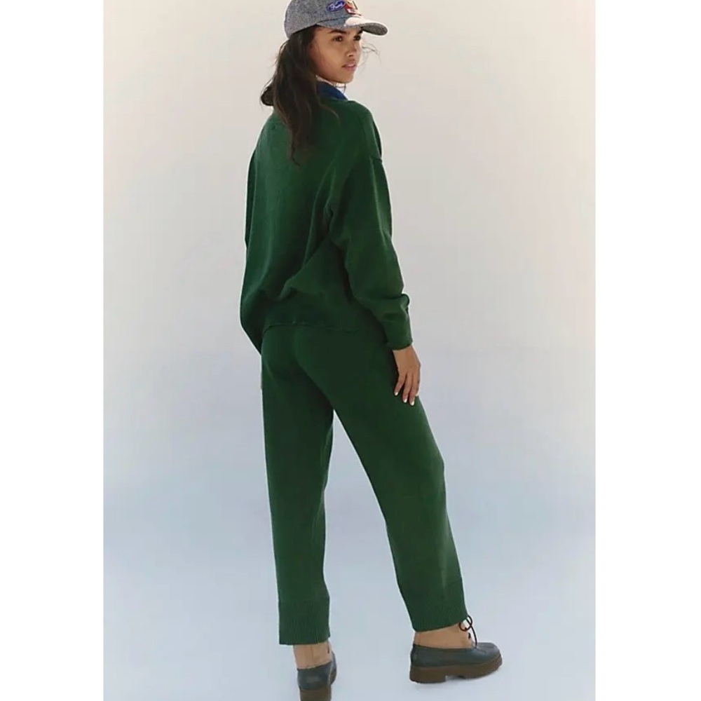 Free People Beach Solar Sweater Set in Pine Heather Knit Tie Cardigan & Pants LG - Picture 10 of 10